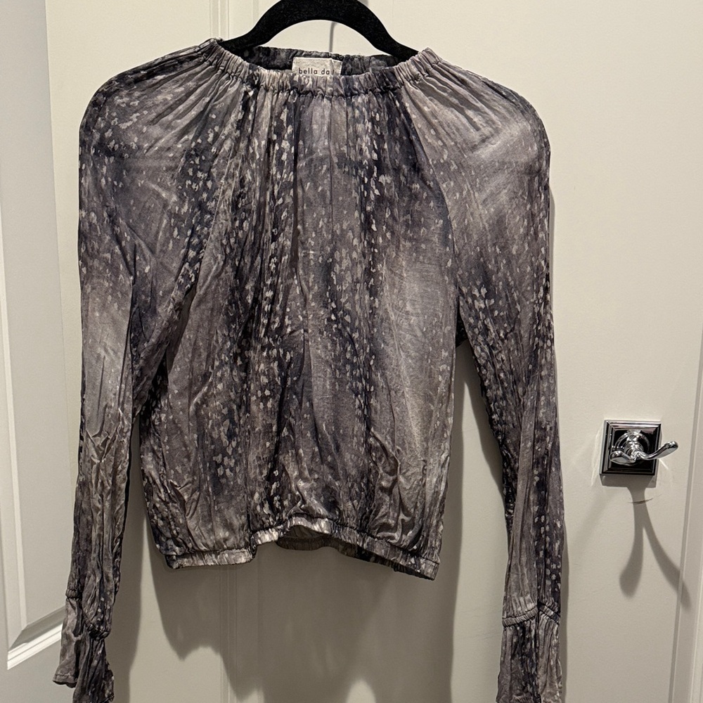 Bella Dahl Charcoal Gray Blouse